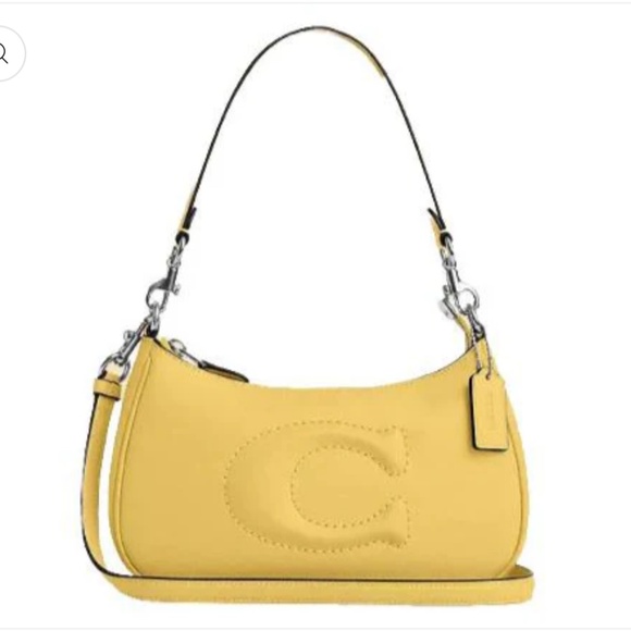 New💛Coach Yellow Teri Quilted Shoulder Bag - Picture 2 of 5
